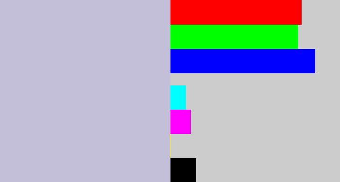 Hex color #c4bfd8 - light blue grey