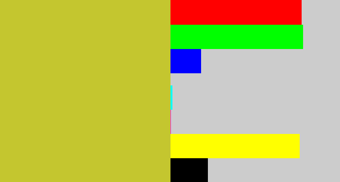 Hex color #c4c62f - sickly yellow