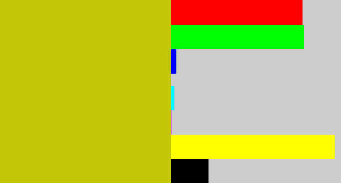 Hex color #c4c707 - vomit yellow