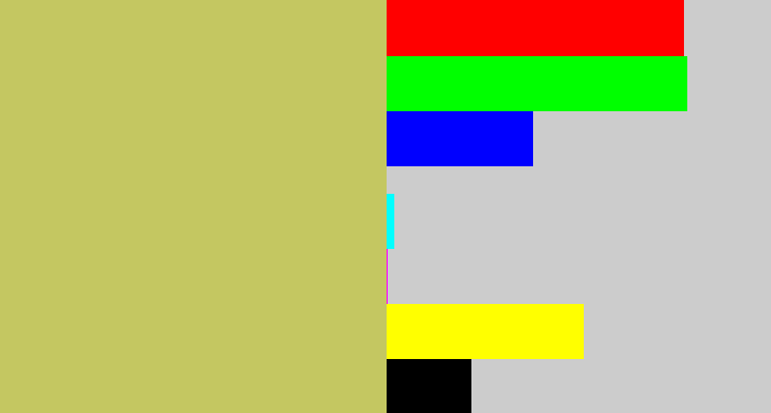 Hex color #c4c761 - greenish beige