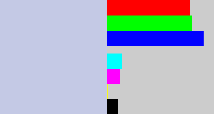 Hex color #c4c9e5 - light blue grey