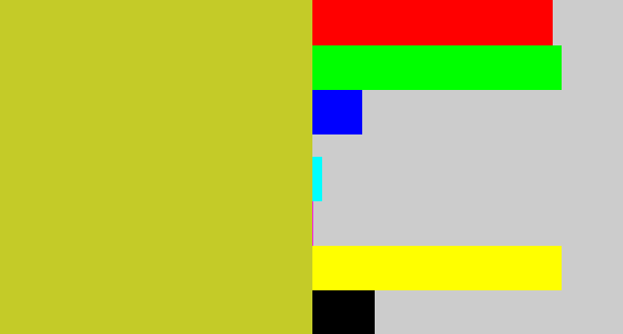 Hex color #c4cb28 - sickly yellow