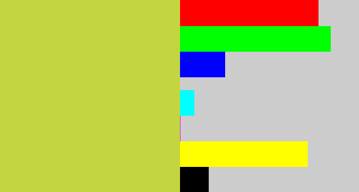 Hex color #c4d63f - sickly yellow