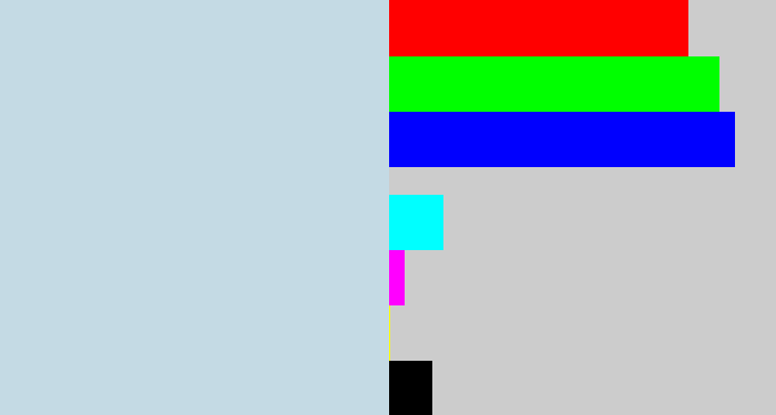 Hex color #c4dae4 - light blue grey