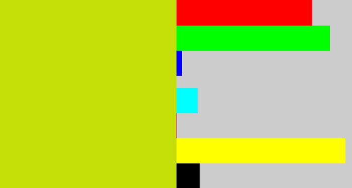 Hex color #c4de08 - green/yellow