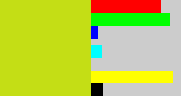 Hex color #c4de15 - yellowish green