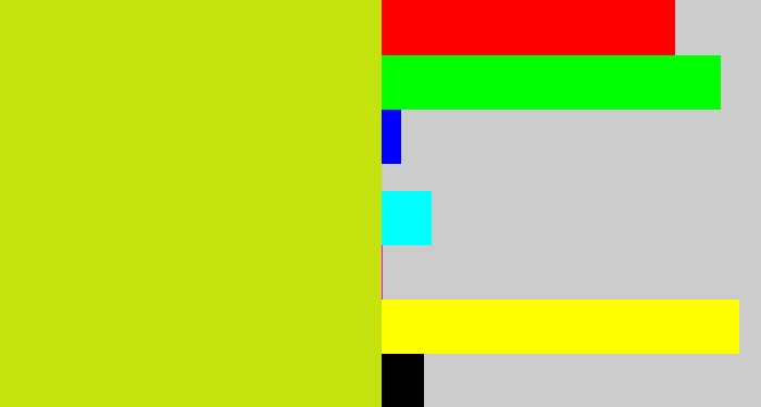 Hex color #c4e20e - yellowish green