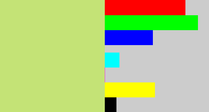 Hex color #c4e376 - greenish beige