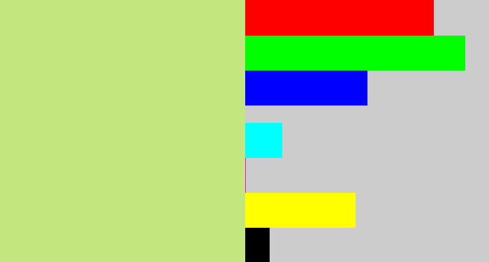Hex color #c4e67f - greenish beige