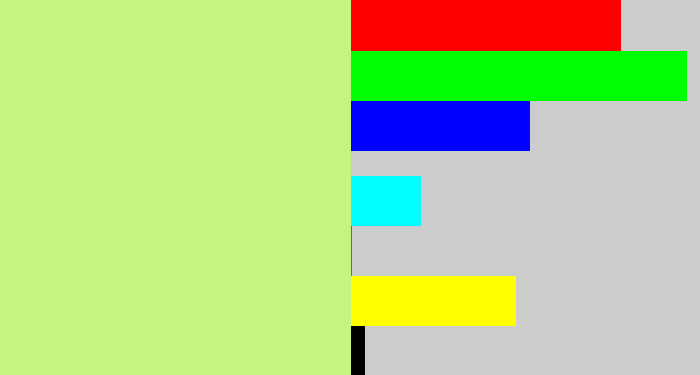 Hex color #c4f481 - light pea green