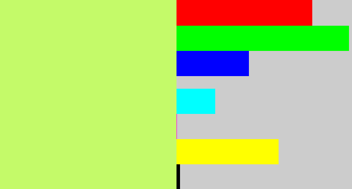 Hex color #c4fa69 - pale lime