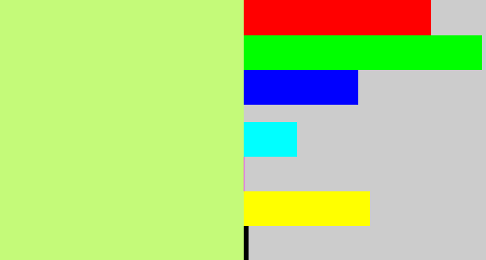 Hex color #c4fa79 - pale lime
