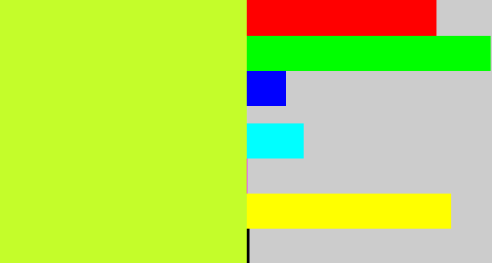 Hex color #c4fd2a - yellow green
