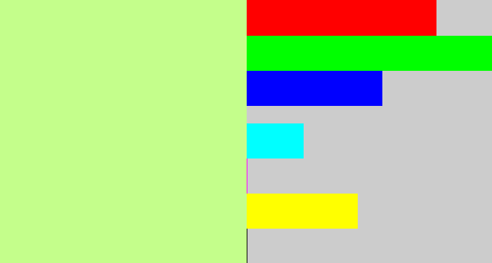 Hex color #c4fe8b - light yellowish green