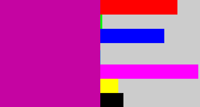 Hex color #c504a2 - barney purple