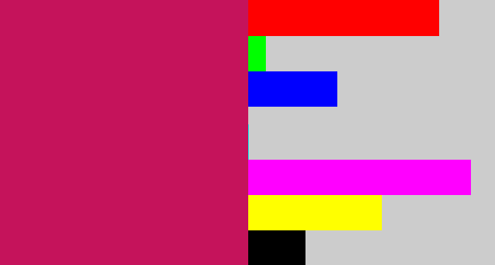 Hex color #c5135b - deep pink
