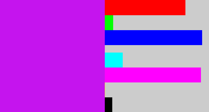 Hex color #c514ee - neon purple