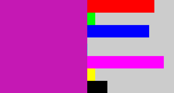 Hex color #c518b4 - barney