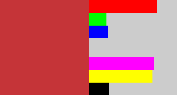 Hex color #c53438 - reddish