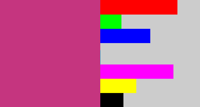 Hex color #c5357f - dark pink