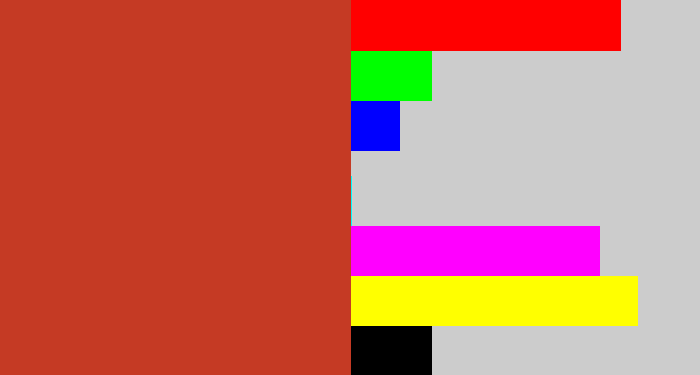Hex color #c53a24 - reddish