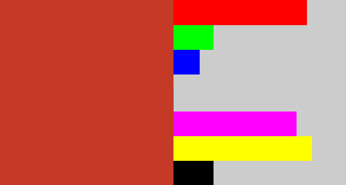 Hex color #c53a27 - reddish