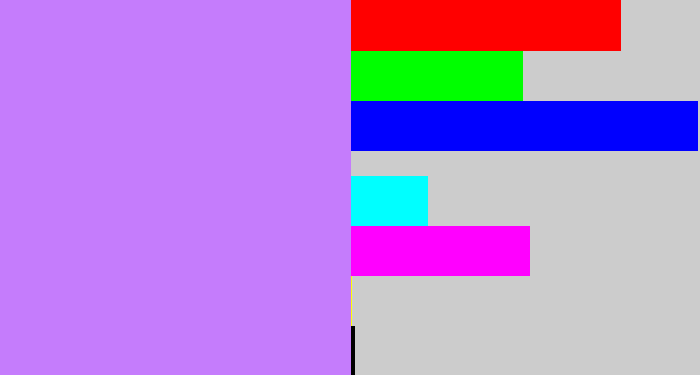 Hex color #c57cfc - light purple