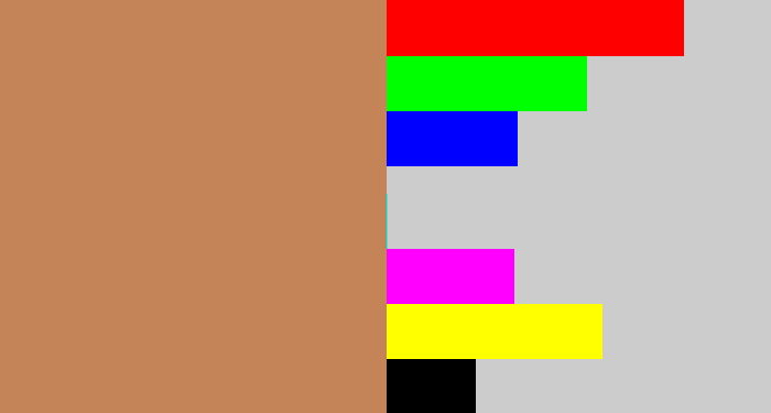 Hex color #c58457 - light brown