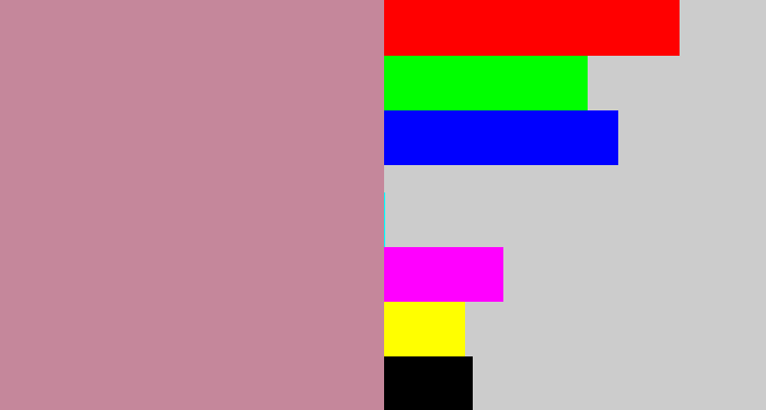 Hex color #c5879b - grey pink