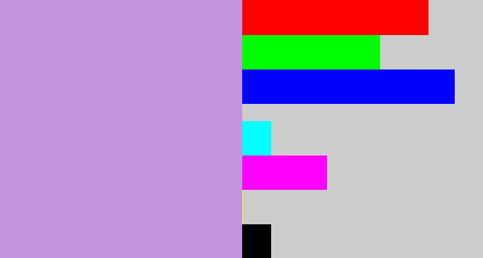 Hex color #c592e0 - pale purple