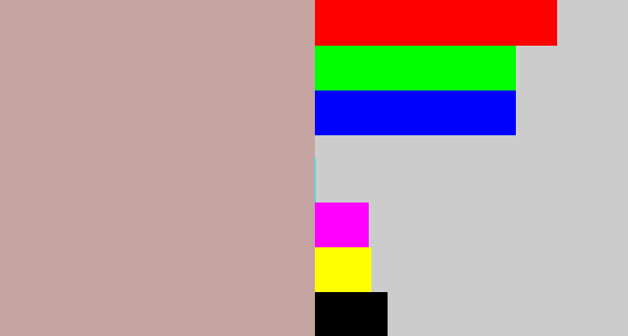 Hex color #c5a4a2 - pinkish grey