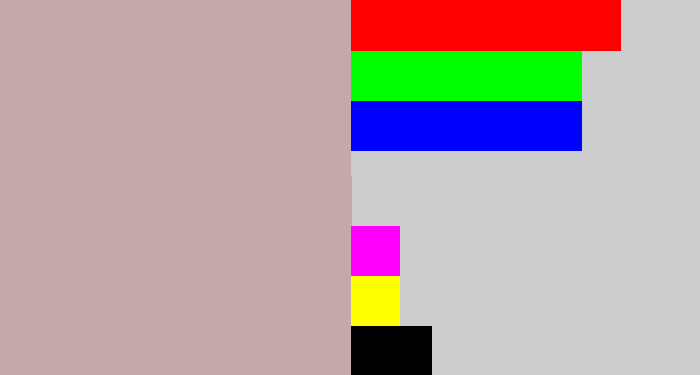 Hex color #c5a9a9 - pinkish grey