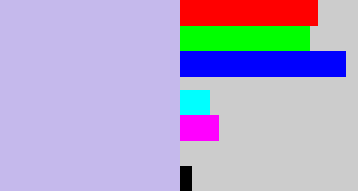 Hex color #c5b9ec - pale violet