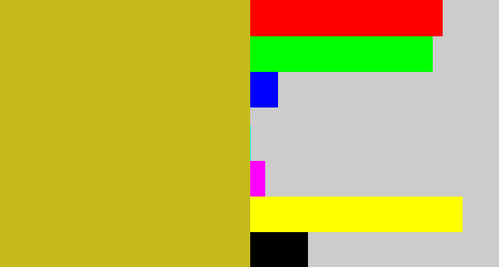 Hex color #c5ba1d - puke yellow