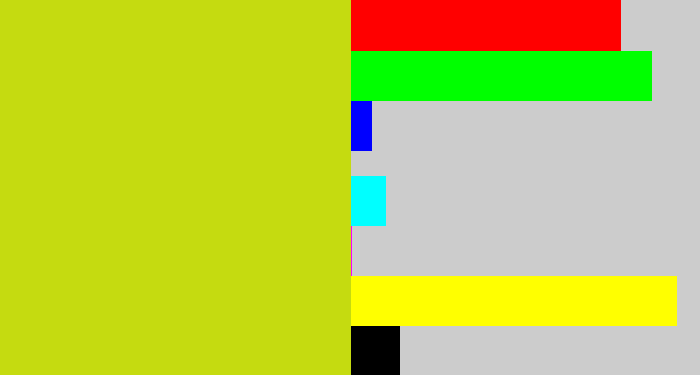 Hex color #c5db10 - yellowish green