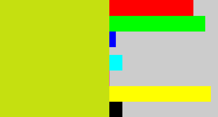 Hex color #c5e010 - yellowish green