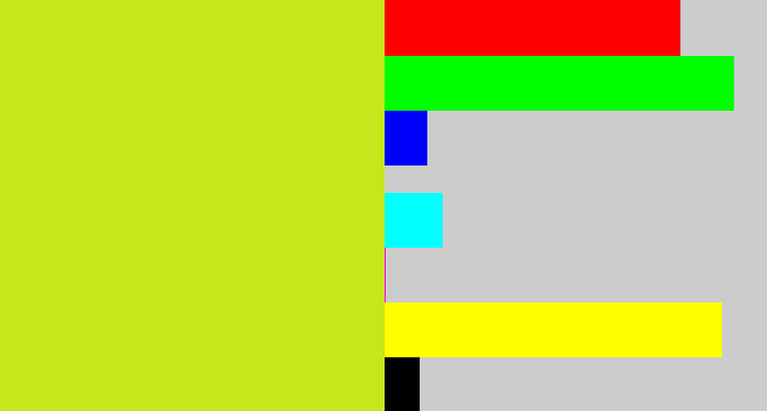 Hex color #c5e71b - yellowy green
