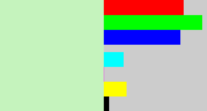 Hex color #c5f3bd - pale green