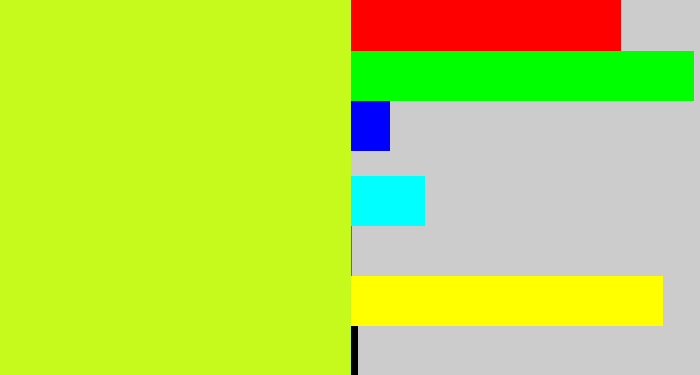 Hex color #c5fa1c - lime yellow