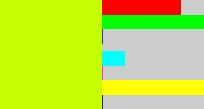 Hex color #c5fe00 - greenish yellow