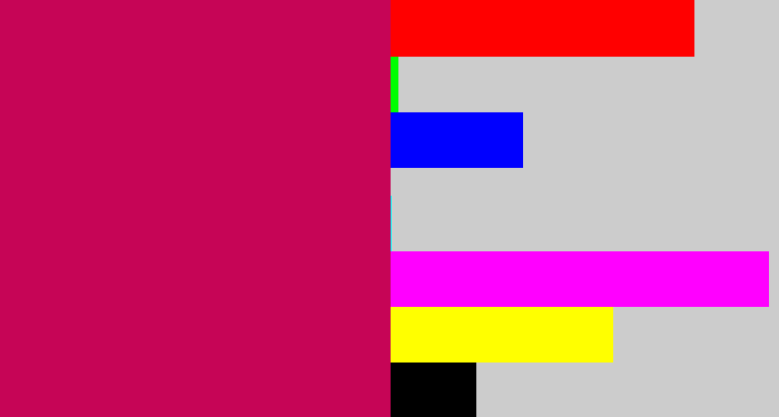 Hex color #c60556 - deep pink
