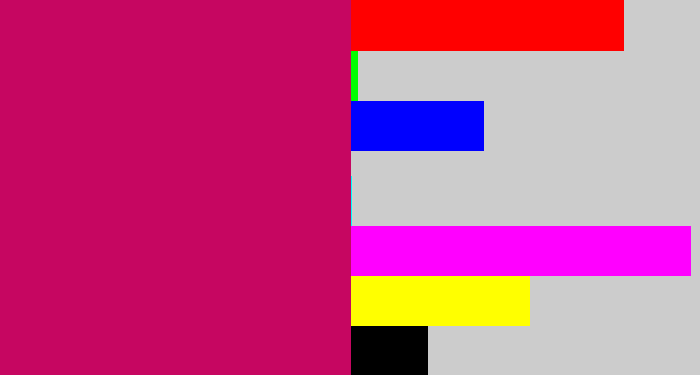 Hex color #c60661 - deep pink