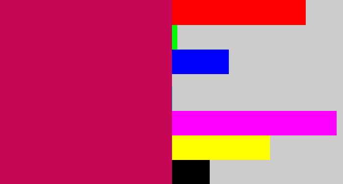 Hex color #c60755 - deep pink