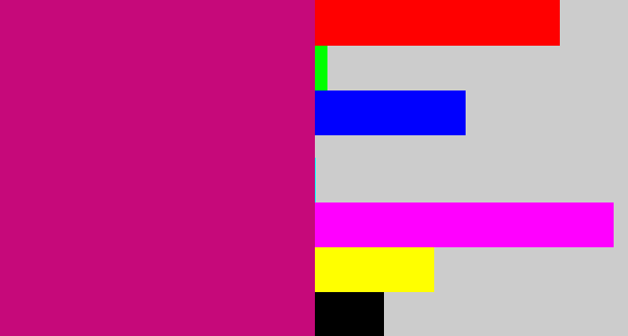 Hex color #c6097a - magenta