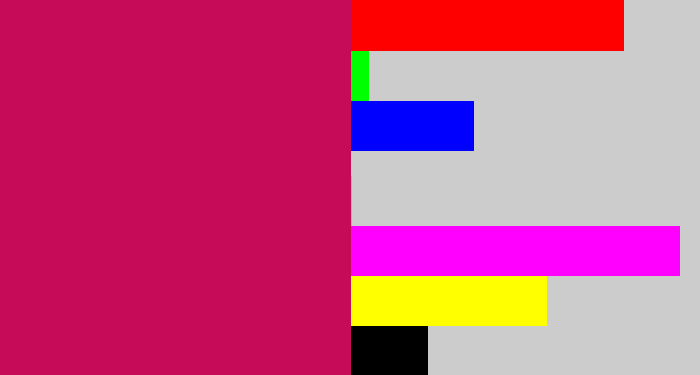Hex color #c60c58 - deep pink