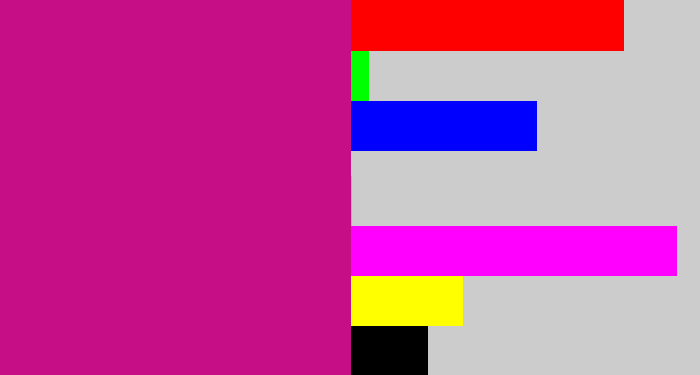 Hex color #c60e86 - magenta