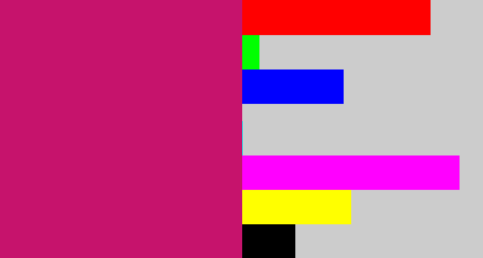 Hex color #c6136c - deep pink