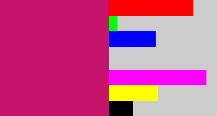 Hex color #c6146d - deep pink