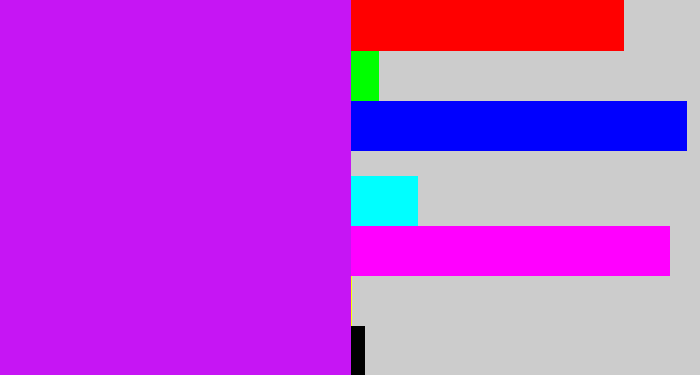 Hex color #c615f4 - neon purple