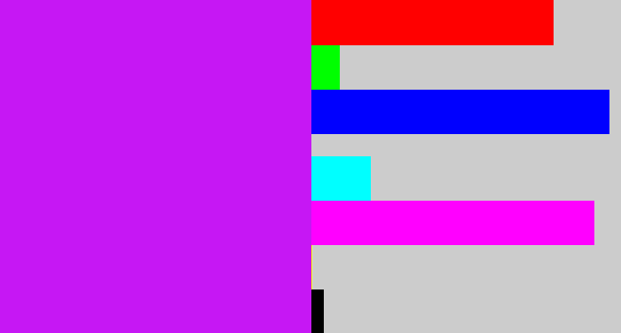 Hex color #c617f4 - neon purple